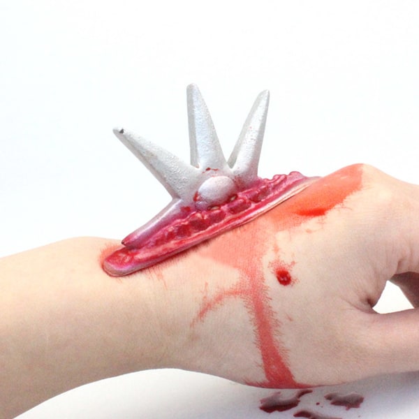 Halloween Bloody Scars Patch Sett Zombie-tema Fest Fotorekvisitter Dekormateriale for Halloween Jenter Gutter Sminkefest Short nail wound - A