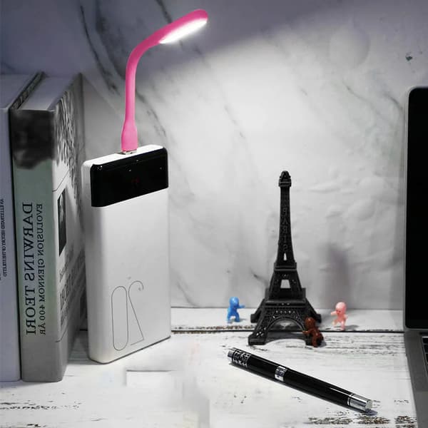 Leselysbokholder-USB-oppladbar-3 farger-360°-rosa