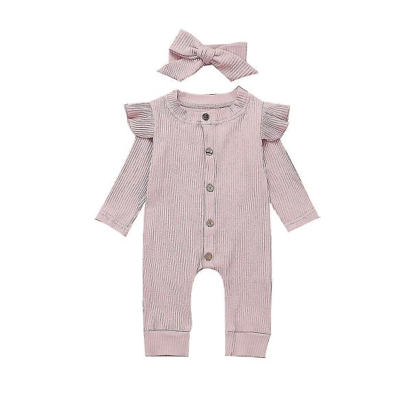 Baby Spring Autumn Clothing - Newborn Baby / Ribbed Clothes Beige 12M