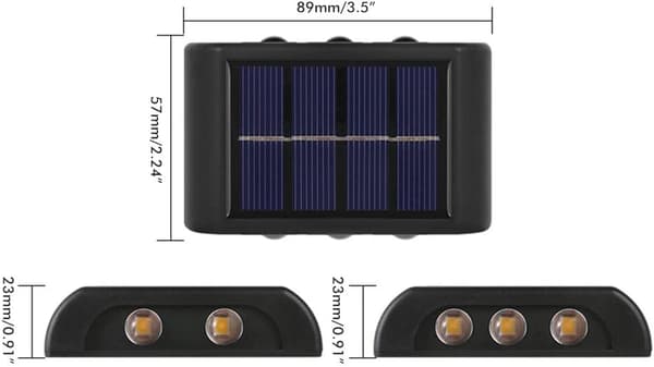 2 stk. Solar Væglamper Udendørs, Solar Havelamper Udendørs, Ud