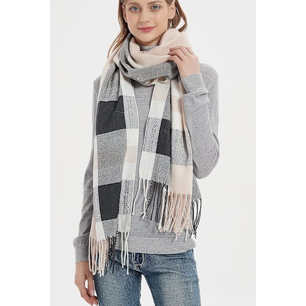Dammode lång sjal Big Grid Winter Warm Lattice Large Scarf