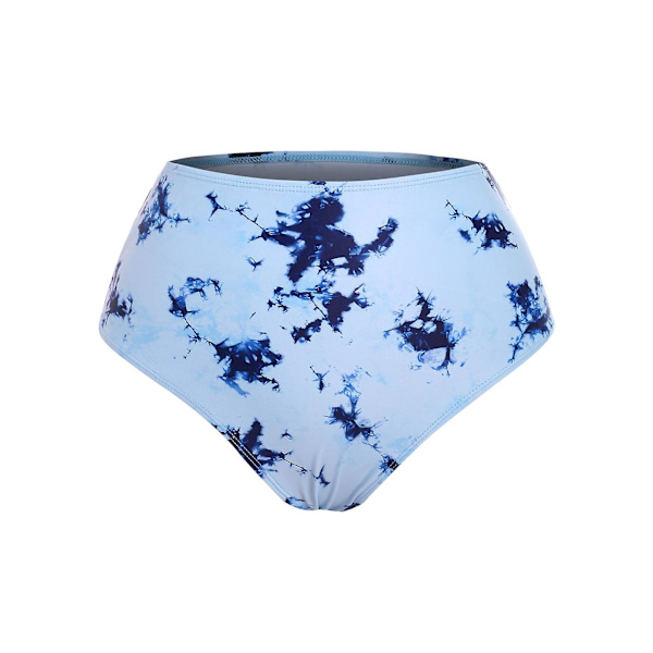 High Waist Bikini Bandeau Swimwear Tie Dye Bikini Light Blue M