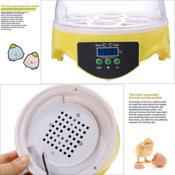 Egg Incubator Hatcher 7 Eggs Digital Hatching Incubator Mini Chicken Duck Eggs