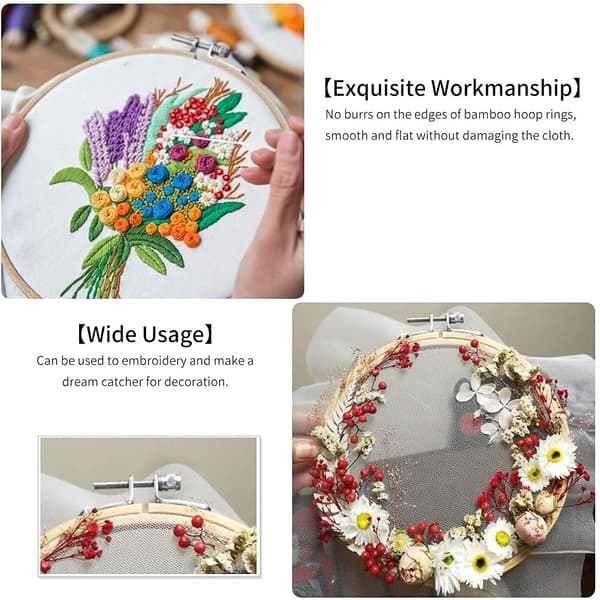 Broderingsringer i Bambus 11,5 cm, 16 cm, 18 cm Tambo