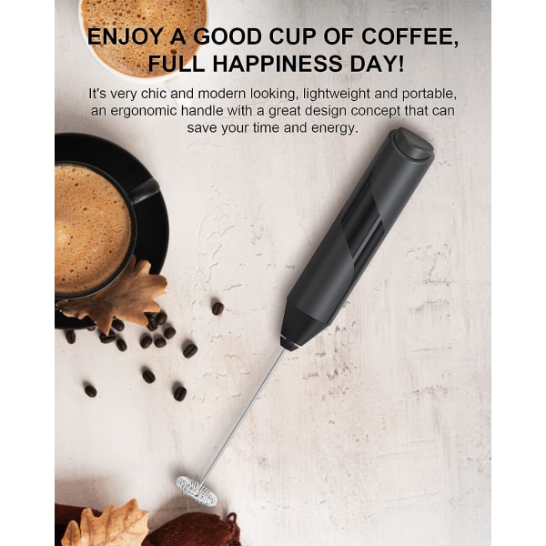 Mjölkskummare Handhållen, batteridriven dryckesmixer för Matcha-kaffe, elektrisk portabel dryckesmixer Miniskummaskin för varm choklad Frappe