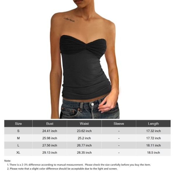 Crop Topit naisille Y2K T-paita MUSTA XL XL