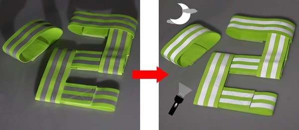 [6X Elastiske Reflekterende Armbånd, Sikkerhedsreflekterende Bånd til Gåture