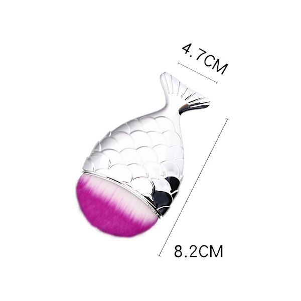 Sjöjungfrusminkborste, Foundation Brush Powder Blush Foundation, Sminkborste, Sjöjungfrusminkborste med ask, Fishtail Sminkborste Shape8