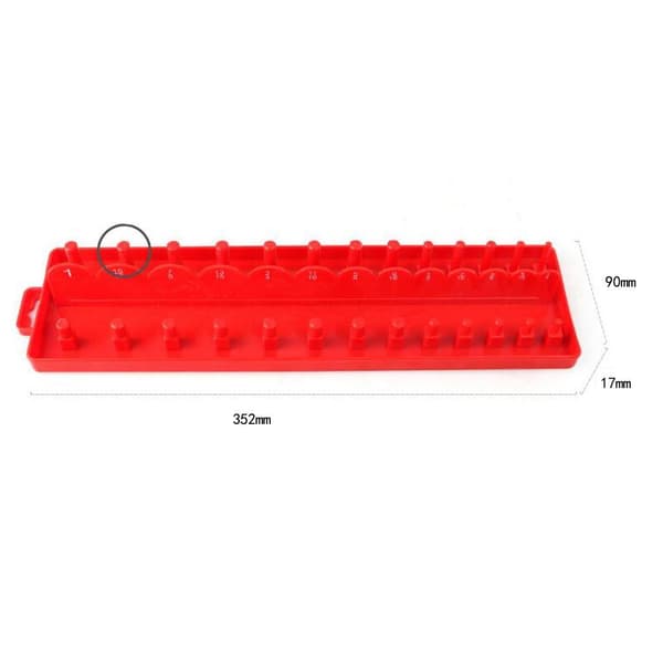 1/2 Socket Organizer Hållare Rack Sleeve Förvaringsfäste Verktygslåda Red Imperial M 1Set