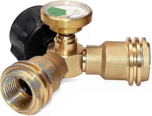 Barsinfi Splitter, Propantank Y-Splitter Adapter, Med Instrument, 2-vejs Lpg Adapter T-forbindelse