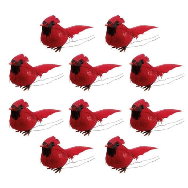 1/2/5 10st konstgjorda röda fåglar för centerpieces Home Garden Red Cardinals 9x4cm 1Set