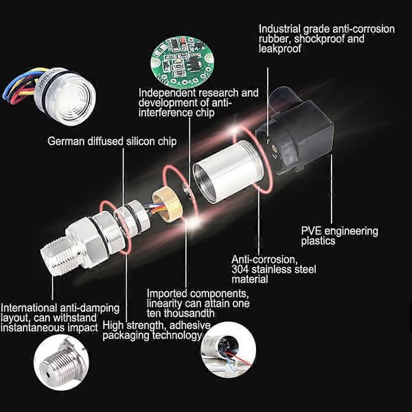 Tryktransmitter Højpræcis Sensor Diffunderet Silicium Industriel Kontrolforsyning (0-500Kpa)