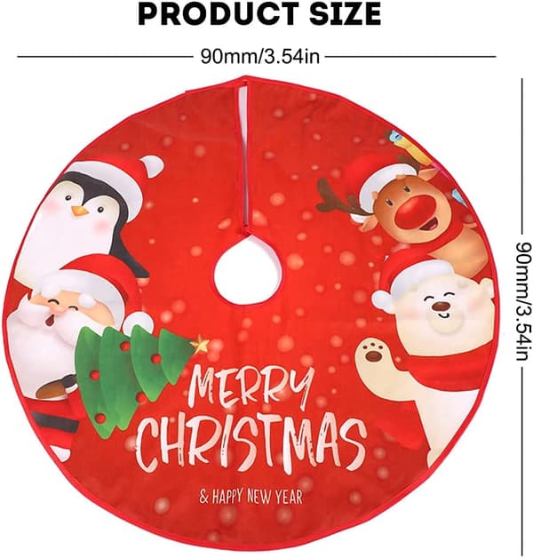 90 cm juletræstæppe Santa Bear Base Gulv Rund Base Cover