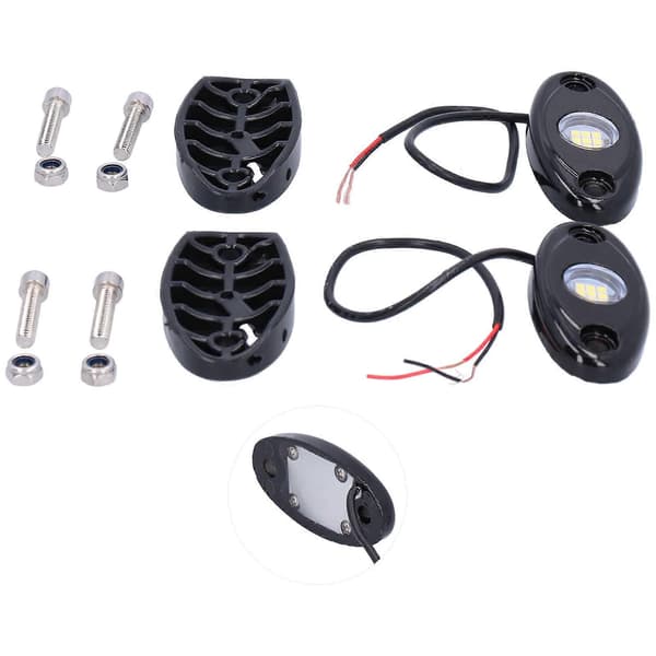 Par bergslampor Vit 9LEDs IP68 Chassi Underglödlampa Universal för Bil Lastbil ATV RZR UTV
