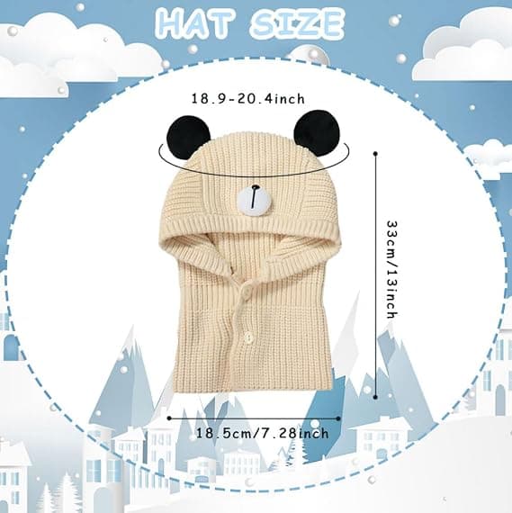 Balaklava-lue for barn - beige, vinterørevarmere for gutter og jenter