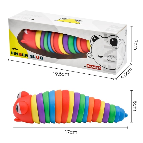 Fidget Slug Toys kan vridas Sensorisk leksak Slumpmässig färg Slug random double color