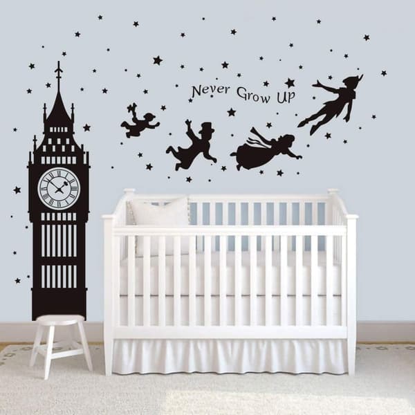 Peter Pan Tähtiseinä Tarra Big Ben Keiju Seinätarra Irrotettava Sisustus