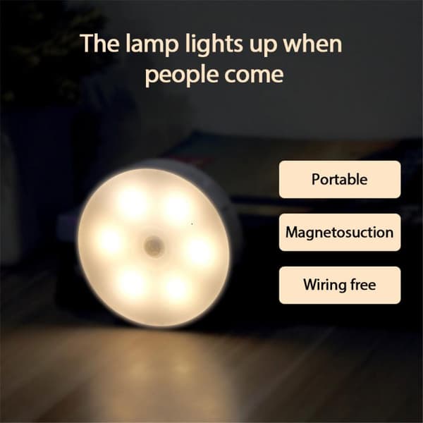 2st trådlöst induktionsljus LED sovrumsgarderob Nattljus Warm 2Pcs