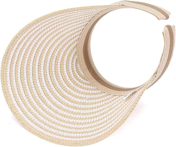 Sommerhatt for kvinner Bredbremmet beige stråhatt for stranden