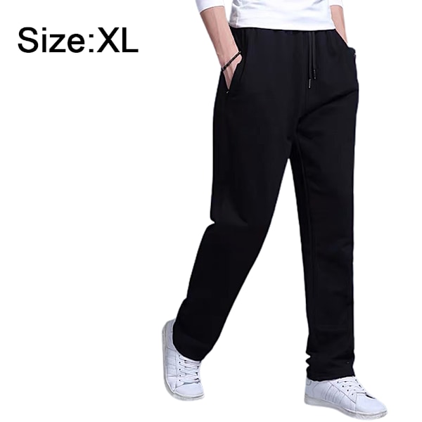 Treenaushousut, miesten keskipainoiset suorat treenaushousut Black XL