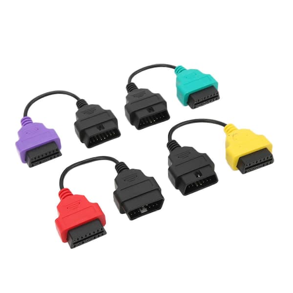 4 stk OBD2 skannerkabeladapter Diagnostisk kontakt Bilskanneverktøy Erstatning for Fiat ECU