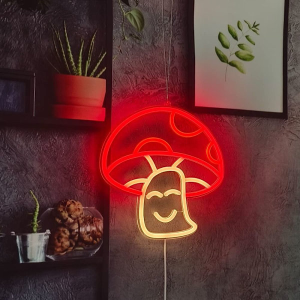 Mushroom Neon Light Svamp Neonskylt B B