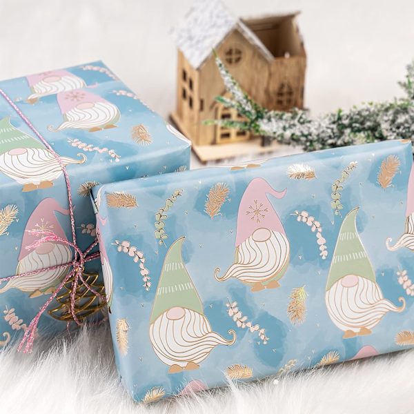 Vändbart julklappspapper - minirulle - 17 tum x 33 fot -