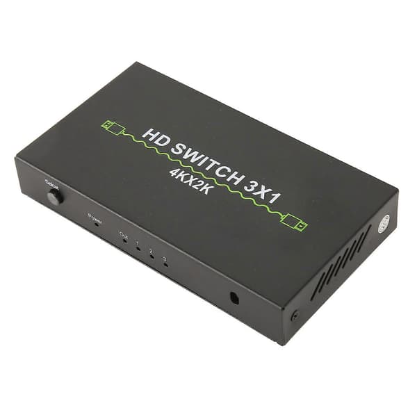 HD Multimedia Interface Switch 3 in 1 ut 4K Stöd 3D Video Switcher Selector för Set Top Box Laptop TV 100?240V US Plug