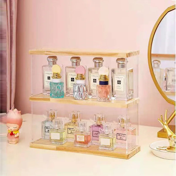 2-lags parfumeopbevaringsboks Legetøjsdisplaystativ clear 30*9.6*27.7cm