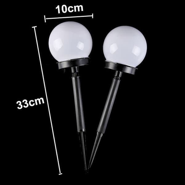 Set med 2 självlysande solkulor med vit LED ∅10cm