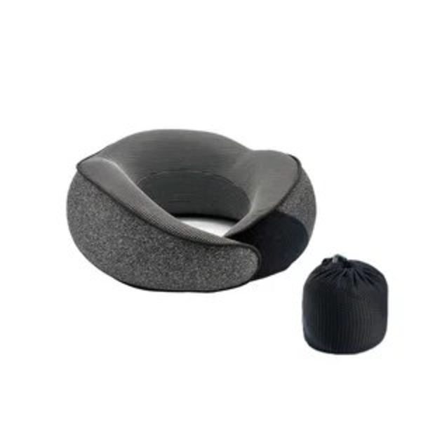 Icke-deformerad flygplanskudde resenackkudde Slitstark U-formad reseminne nackkudde i bomull dark gray