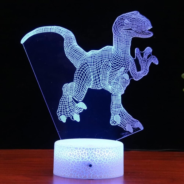 3D Illusion lampa Dinosaur Night Light för barn, barn säng