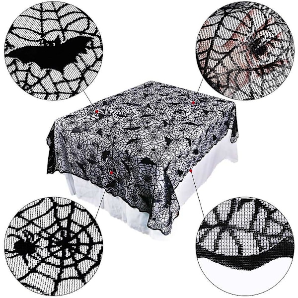 Gothic Spider Web Bats bordsduk: Elegant Halloween-dekor
