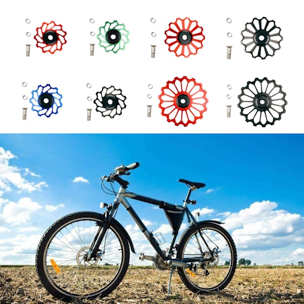 Polkupyörän 11T 13T 17T keraaminen laakeri Jockey Wheel takavaihtajalle Ohjausrulla MTB maantiepyörä Alumiiniseos Hihnapyörä Id null - 13 Black