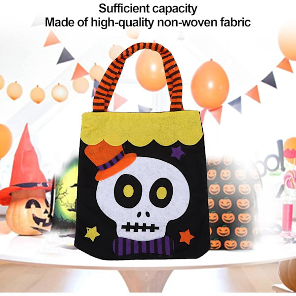 Halloween Non Woven Väskor Skeleton Goodie Totes