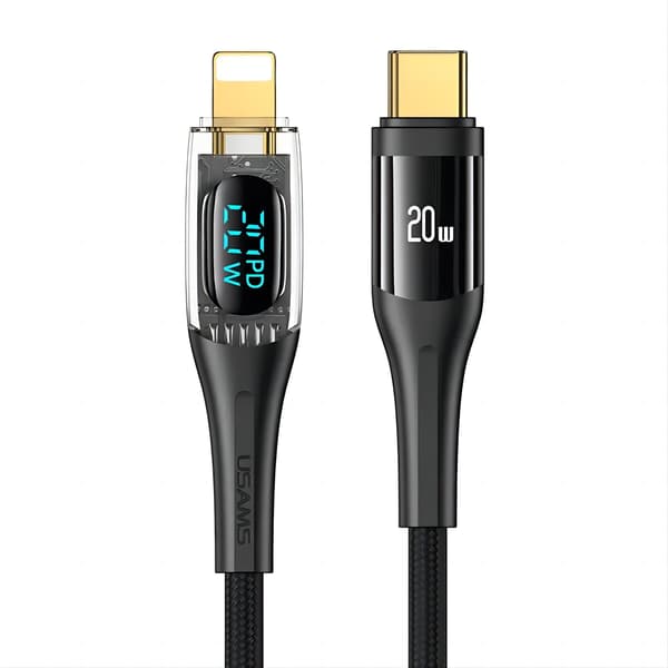 Type c till lightning snabbladdningskabel 2m svart USB-C
