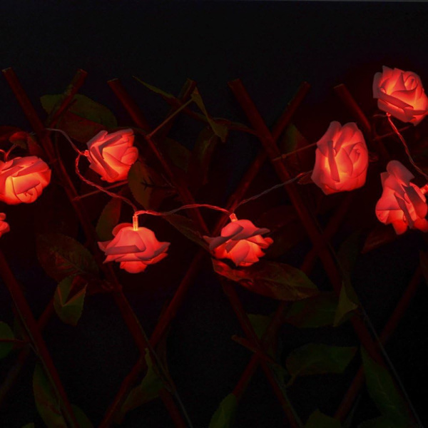 20 LED USB-styret Premium String Flower Romantisk Rose Fairy Lys