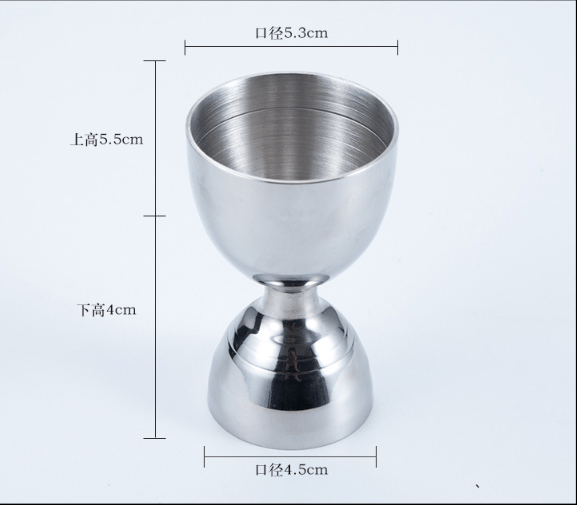 Barmått, 3 cl / 6 cl dubbelmått med fyllningslinje, hög kvalitet