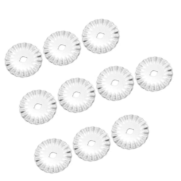 10 stk 45 mm roterende kutter Pinking-blader for lærstoff papir blondeverk syverktøy