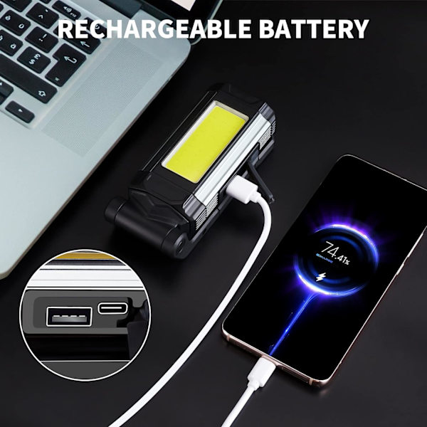 Ladattava LED-työvalo, COB-aluevalo magneettisella jalustalla