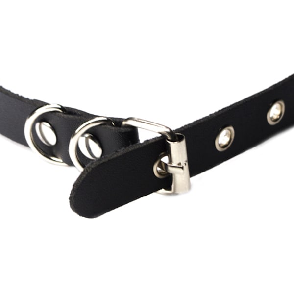 Punk läder choker krage Utsökt justerbart spänne halsband gotisk nyckelbenskedja Sexig svart halsband present till biker