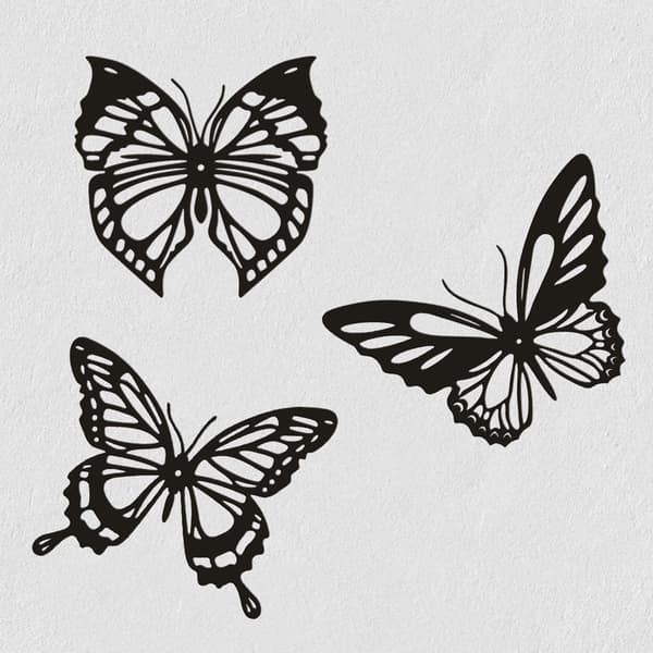 3 Count Metal För Butterfly Wall Art för sovrum Utsökt