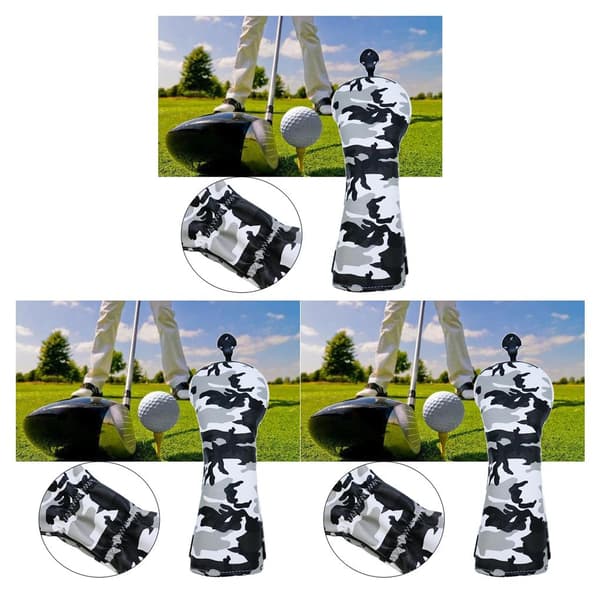 1/2/3 För Golf Head Covers Driver Fairway Wood Cover med Grey No 5 3PCS