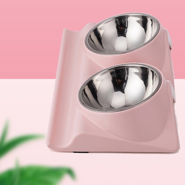 Dress you go Tilted Food Water Bowl för Fransk Bulldog och PINK