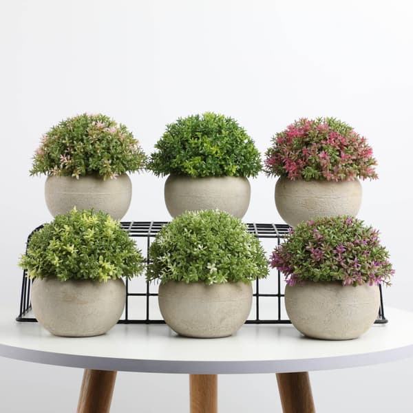 Kunstig stueplante mini kunstige planter potter eukalyptus rosmarin