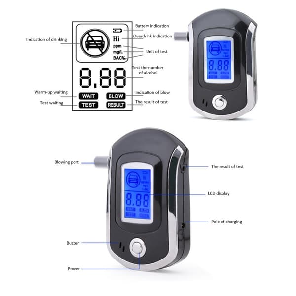 Elektronisk alkotester bærbar alkoholtester med digital LCD