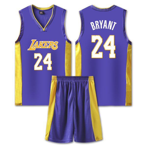 NBA basketuniform LAL lila kostym - nr 24 Kobe barn M/24 yards (130-140 cm)