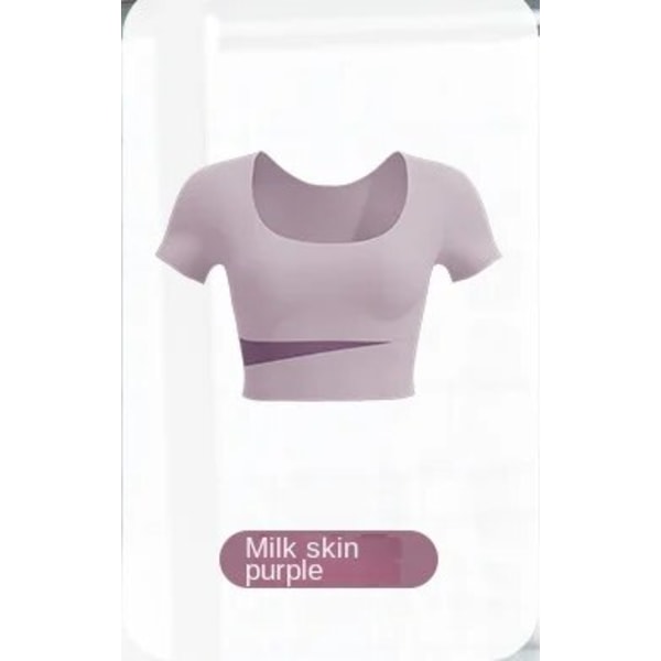 Hip Naken Hip Lift Yoga Tight Kontrast Kortärmad F4 Cream Purple Short Sleeve S
