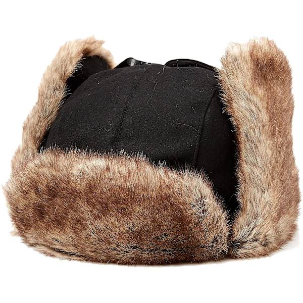 Vinteröronflik Trapper Bomber Hat Håller Varm Vinter Vinter för män Och Vindtät Ludd Faux Fur Catcher Hat（Svart）