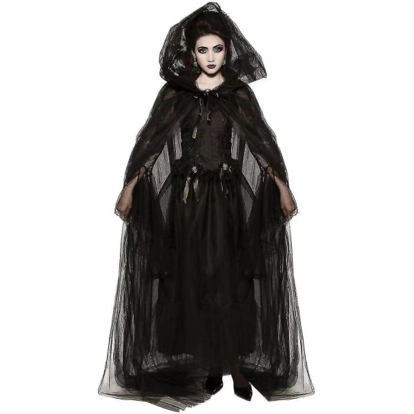 Halloween Spökbrud Häxa Cosplay kostym Vampyr Cosplay Klänning Damkostymer Set M